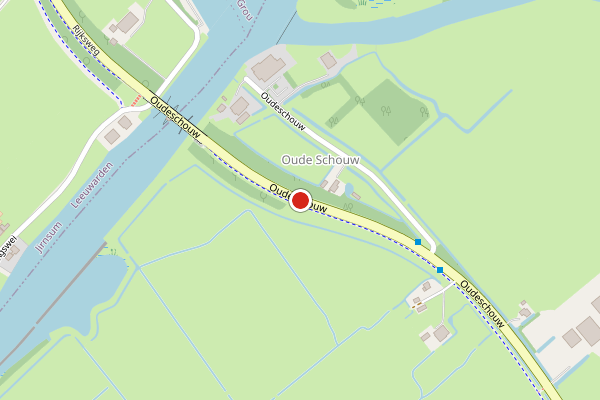 Brandweer-melding op Oudeschouw, Akkrum op 28 juni, kaart-overzicht
