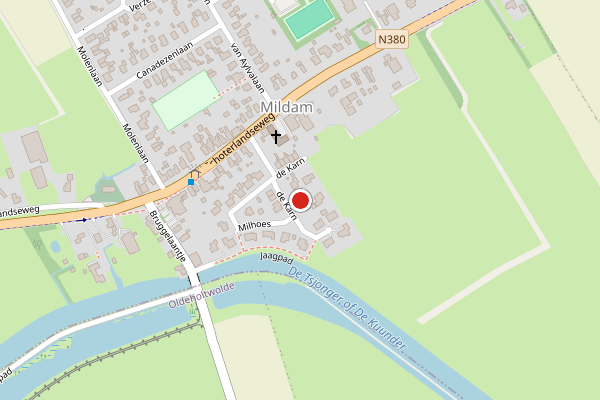 Brandweer-melding op de Karn, Mildam op 27 juni, kaart-overzicht