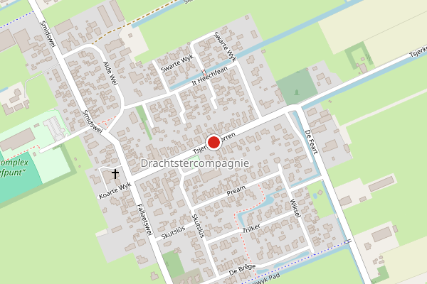 Brandweer-melding op Tsjerkebuorren, Drachtstercompagnie op 27 juni, kaart-overzicht