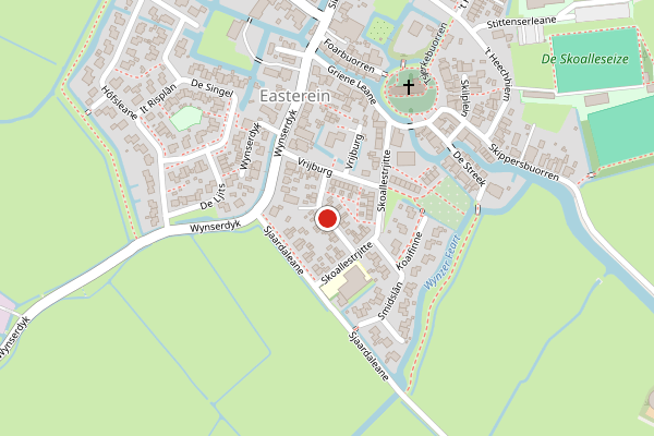 Brandweer-melding op Andries Joustrastrjitte, Easterein op 27 juni, kaart-overzicht