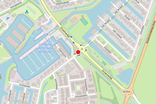 Brandweer-melding op Gravinneweg, Sneek op 28 juni, kaart-overzicht