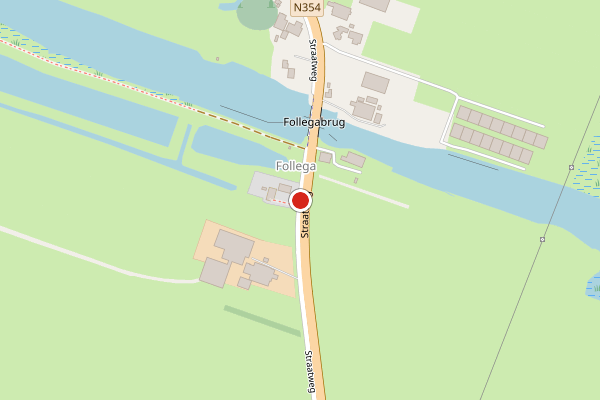 Brandweer-melding op Straatweg, Follega op 29 juni, kaart-overzicht