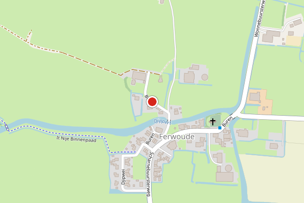 Brandweer-melding op Buren, Ferwoude op 30 juni, kaart-overzicht