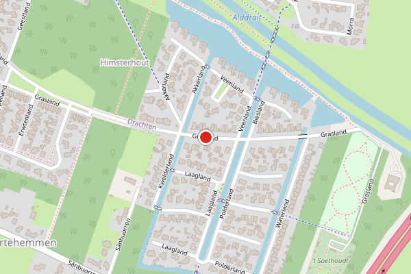 Brandweer-melding op Grasland, Drachten op 1 juli, kaart-overzicht