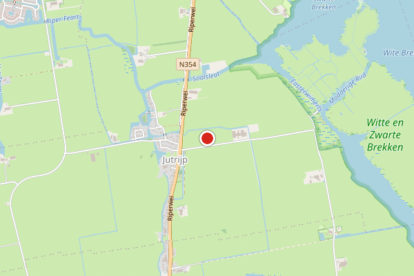 Brandweer-melding op Jutrijp op 1 juli, kaart-overzicht