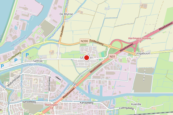 Brandweer-melding op Midlum op 1 juli, kaart-overzicht