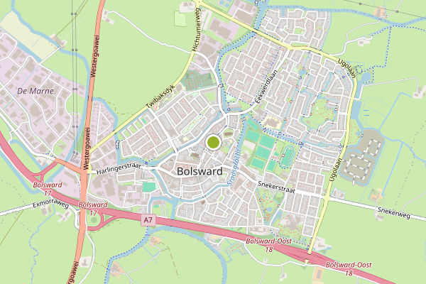 Ambulance-melding op Bolsward op 2 juli, kaart-overzicht