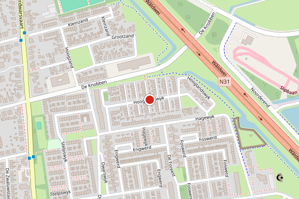 Brandweer-melding op Hooglandswyk, Drachten op 1 juli, kaart-overzicht