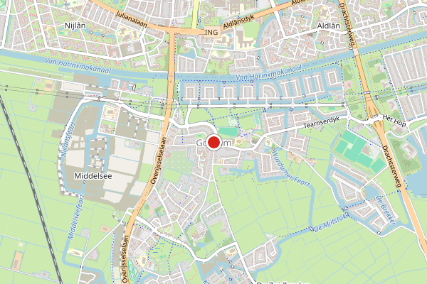 Brandweer-melding op Jabikshof Hoyteslan, Goutum op 1 juli, kaart-overzicht