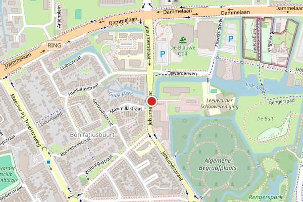 Brandweer-melding op Jelsumerstraat, Leeuwarden op 4 juli, kaart-overzicht