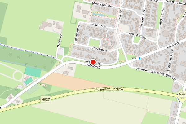 Brandweer-melding op Neptunuslaan, Sint Nicolaasga op 5 juli, kaart-overzicht