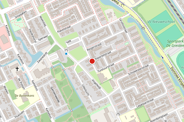 Brandweer-melding op Tureluurstraat, Heerenveen op 6 juli, kaart-overzicht