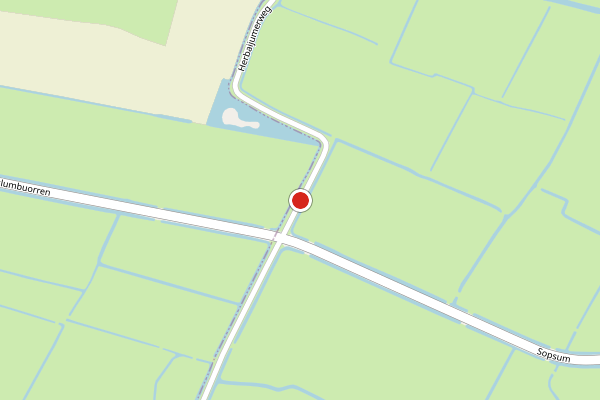 Brandweer-melding op Herbaijumerweg, Achlum op 6 juli, kaart-overzicht