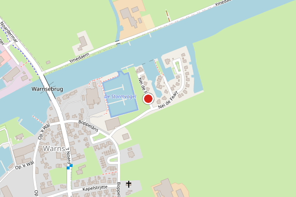 Brandweer-melding op Nei de Feart, Warns op 6 juli, kaart-overzicht