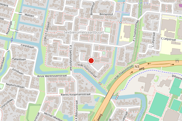 Brandweer-melding op Jhr A F de Savornin Lohmanstraat, Franeker op 7 juli, kaart-overzicht