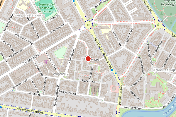 Brandweer-melding op Vinkstraat, Leeuwarden op 8 juli, kaart-overzicht