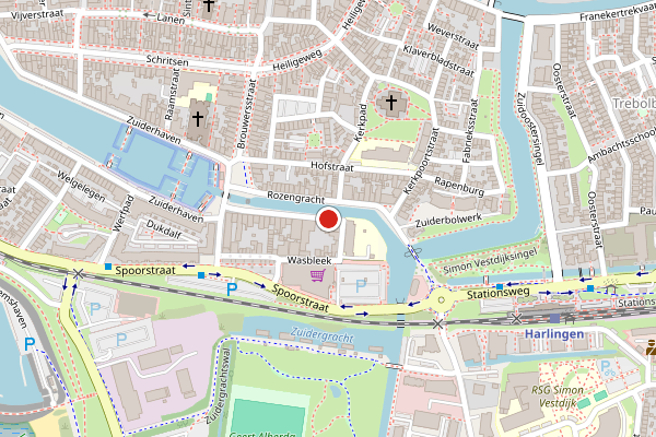Brandweer-melding op Rozengracht, Harlingen op 9 juli, kaart-overzicht