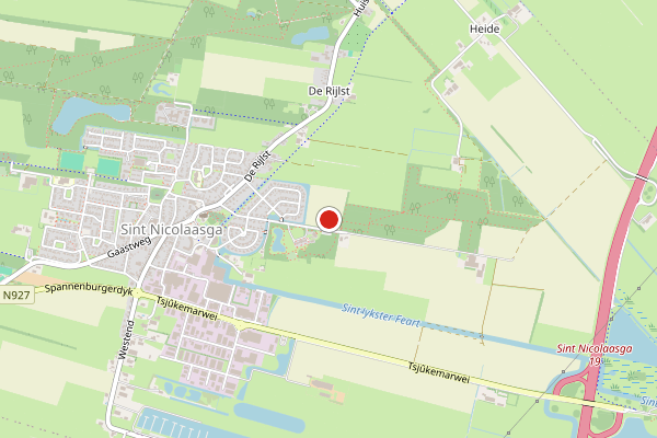 Brandweer-melding op nic, Sint Nicolaasga op 10 juli, kaart-overzicht