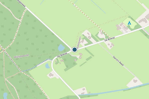 Politie-melding op Biskopsreed, Bakkeveen op 9 juli, kaart-overzicht