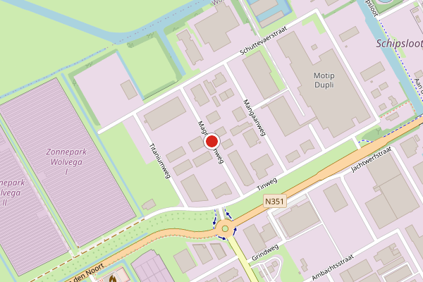 Brandweer-melding op Magnesiumweg, Wolvega op 10 juli, kaart-overzicht