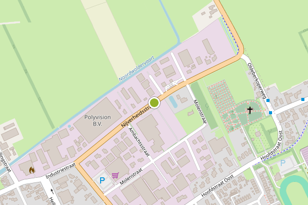 Ambulance-melding op Nijverheidsstraat, Noordwolde op 10 juli, kaart-overzicht