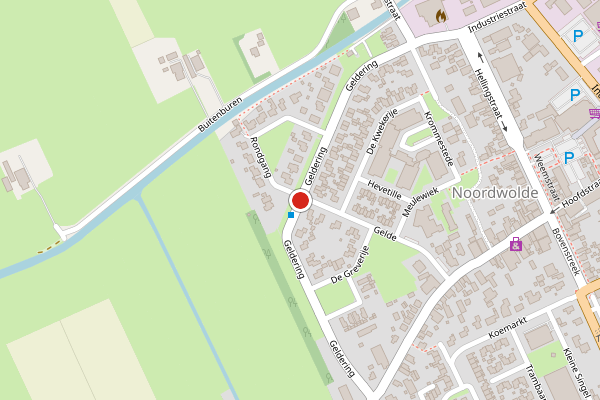 Brandweer-melding op Geldering, Noordwolde op 30 juni, kaart-overzicht