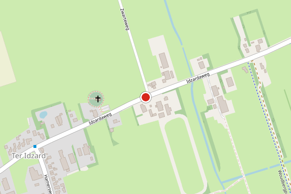 Brandweer-melding op Idzardaweg, Ter Idzard op 28 juni, kaart-overzicht