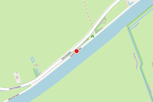 Brandweer-melding op Kolonelsdiep, Augustinusga op 1 juli, kaart-overzicht