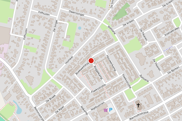 Brandweer-melding op Boekweitstrjitte, Harkema op 26 juni, kaart-overzicht