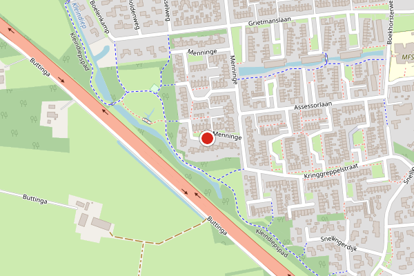 Brandweer-melding op Menninge, Oosterwolde FR op 5 juli, kaart-overzicht