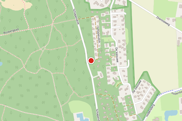 Brandweer-melding op Schapendrift, Appelscha op 20 juni, kaart-overzicht