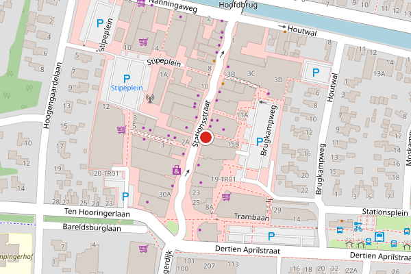 Brandweer-melding op Stationsstraat, Oosterwolde FR op 11 juni, kaart-overzicht