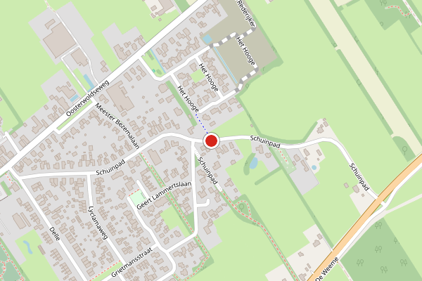 Brandweer-melding op Schuinpad, Oldeberkoop op 11 juni, kaart-overzicht