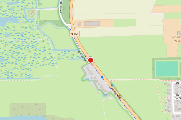 Brandweer-melding op Westerdijk, Ryptsjerk op 8 juli, kaart-overzicht