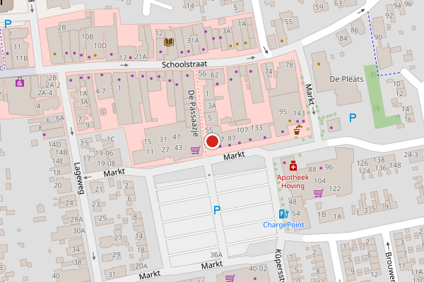 Brandweer-melding op Markt, Burgum op 18 juni, kaart-overzicht