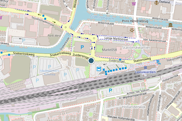 Politie-melding op Stationsplein, Leeuwarden op 10 juli, kaart-overzicht