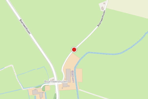 Brandweer-melding op Boarnwerthuzen, Boarnwert op 12 juli, kaart-overzicht