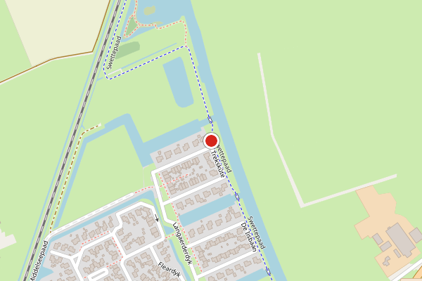Brandweer-melding op Swettepaad, Scharnegoutum op 12 juli, kaart-overzicht
