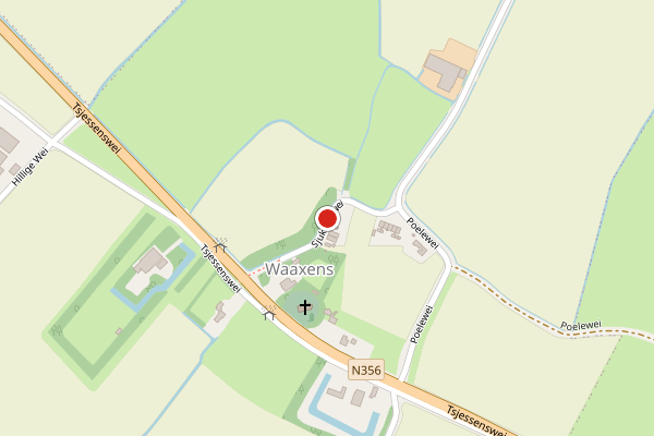 Brandweer-melding op Sjuksmawei, Waaxens op 13 juli, kaart-overzicht
