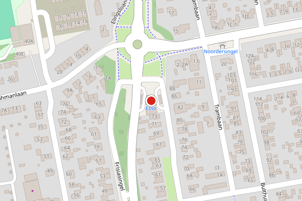 Brandweer-melding op Noordersingel, Burgum op 14 juli, kaart-overzicht