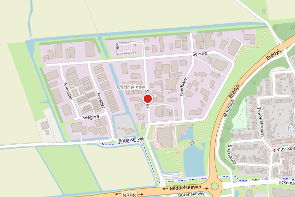 Brandweer-melding op Seefugel, Stiens op 15 juli, kaart-overzicht