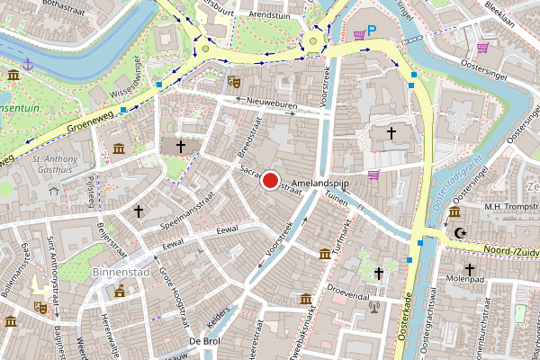 Brandweer-melding op Sacramentsstraat, Leeuwarden op 14 juli, kaart-overzicht
