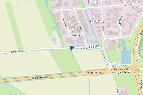 Politie-melding op Butenskilwei, Stiens op 14 juli, kaart-overzicht