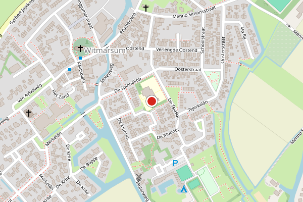 Brandweer-melding op De Tsjasker, Witmarsum op 15 juli, kaart-overzicht
