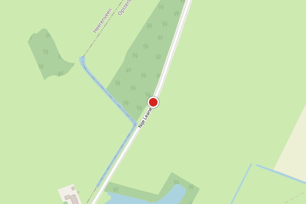 Brandweer-melding op Nije Leane, Luxwoude op 16 juli, kaart-overzicht