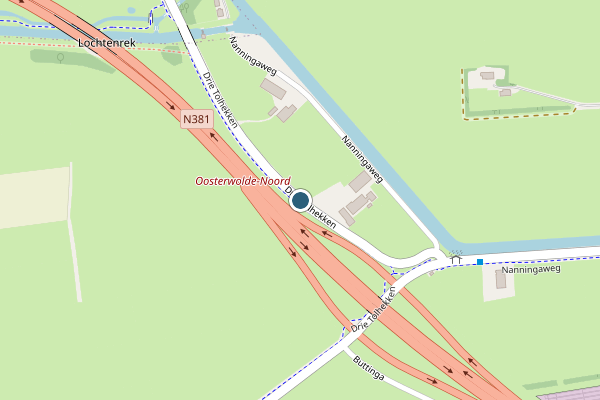 Politie-melding op Drie Tolhekken, Oosterwolde FR op 16 juli, kaart-overzicht