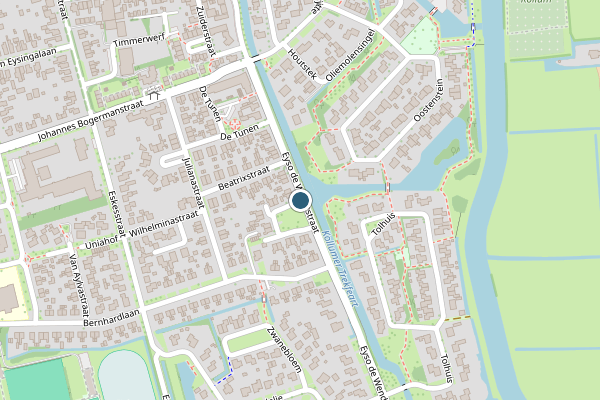 Politie-melding op Eyso de Wendtstraat, Kollum op 18 juli, kaart-overzicht