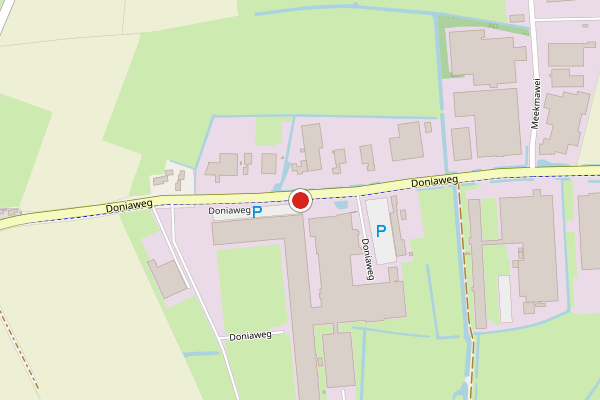 Brandweer-melding op Doniaweg, Hallum op 21 juli, kaart-overzicht