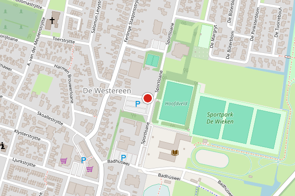 Brandweer-melding op Sportloane, De Westereen op 21 juli, kaart-overzicht
