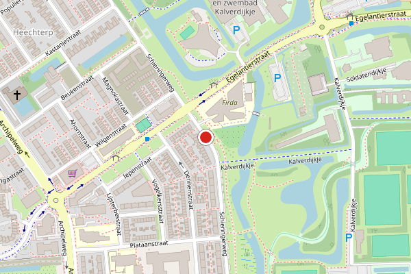 Brandweer-melding op Schieringerweg, Leeuwarden op 21 juli, kaart-overzicht